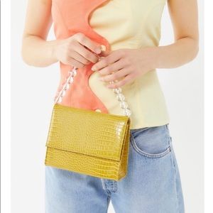 Urban Outfitters Yellow Croc-Embossed Mini Bag